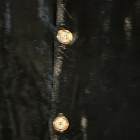 CP SHADES Vintage Label Women's Black Velvet Shirt -Jacket Shacket Rayon Size‎ L - Picture 9 of 11